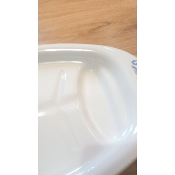 Vintage Corning Ware P-19, USA Made Blue Cornflower Meat Serving Platter - Picture 3 of 7